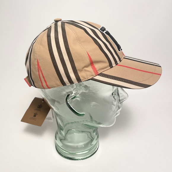 Burberry Monogram Motif Icon Stripe Cotton Baseball Cap, sz Small - Picture 4 of 8